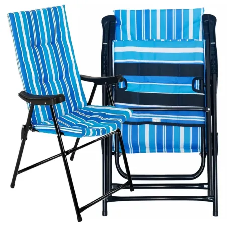 Krzesło składane turystyczne plażowe ogrodowe materac lekkie na biwak-5907451384039