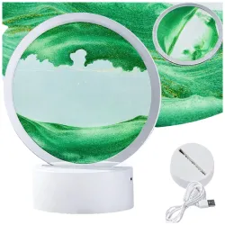 Lampa piaskowa 3d ruchomy dynamiczny piasek dekoracyjna biurko usb rgb-5907451380376
