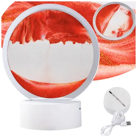 Lampa piaskowa 3d ruchomy dynamiczny piasek dekoracyjna biurko usb rgb-5907451380369