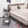 Półka szafka łazienkowa kuchenna na kółkach 3 poziomy metal czarna-5907451380857