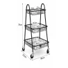Półka szafka łazienkowa kuchenna na kółkach 3 poziomy metal czarna-5907451380857