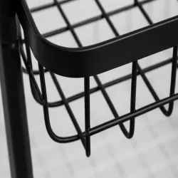 Półka szafka łazienkowa kuchenna na kółkach 3 poziomy metal czarna-5907451380857