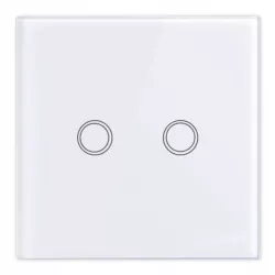 Włącznik dotykowy podwójny szklany czarny lub biały seria SMART HOUSE