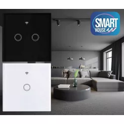 Włącznik dotykowy pojedyńczy szklany czarny lub biały seria SMART HOUSE