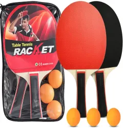 2x paletki rakietki do ping ponga tenisa stołowego 3 piłeczki i etui-5907451388129