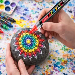 Markery akrylowe 24 szt pisaki flamastry mazaki wodoodporne z farbą-5907451385098