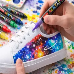 Markery akrylowe 12 szt pisaki flamastry mazaki wodoodporne z farbą-5907451385081