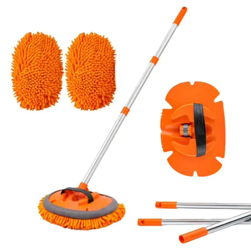Mop zestaw do mycia samochodu mikrofibra 2 sztuki teleskopowy szczotka-5907451386699