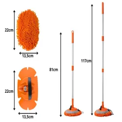 Mop zestaw do mycia samochodu mikrofibra 2 sztuki teleskopowy szczotka-5907451386699