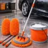 Mop zestaw do mycia samochodu mikrofibra 2 sztuki teleskopowy szczotka-5907451386699