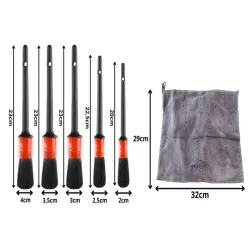 Zestaw pędzli detailingowych do auta mikrofibra do czyszczenia wnętrza-5907451385173