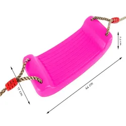 Huśtawka ogrodowa różowa dla dzieci mocna bujak plastikowy z uchwytami-5907451332368