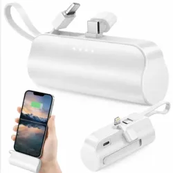 Powerbank 5000 mAh lightning kabel usb-c mały kieszonkowy power bank-5907451385531