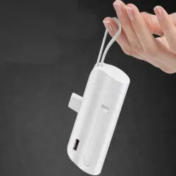 Powerbank 5000 mAh lightning kabel usb-c mały kieszonkowy power bank-5907451385531