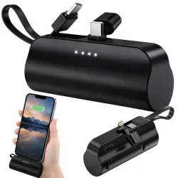 Powerbank 5000 mAh lightning kabel usb-c mały kieszonkowy power bank-5907451385548