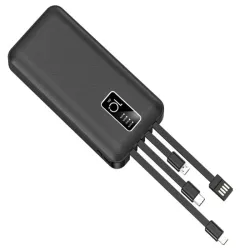Powerbank z przewodami na stałe 10000 mAh usb-c usb microusb lighting-5907451385425