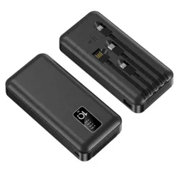 Powerbank z przewodami na stałe 10000 mAh usb-c usb microusb lighting-5907451385425