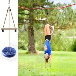 Huśtawka ogrodowa dla dzieci dysk okrągła bujanka do ogrodu na linie-5907451352687