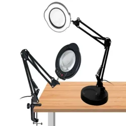 Lampa 10x lupa na biurko szkło powiększające lampka dermatologiczna-5907451387146