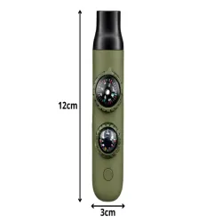 Gwizdek ratunkowy zielony survival turystyczny kompas latarka lupa-5907451387191