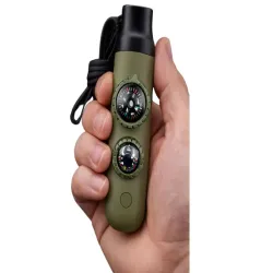 Gwizdek ratunkowy zielony survival turystyczny kompas latarka lupa-5907451387191