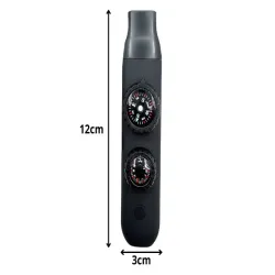 Gwizdek ratunkowy czarny survival turystyczny kompas latarka lupa-5907451387184