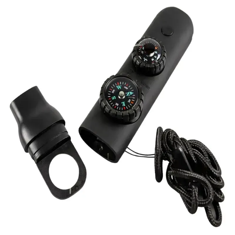 Gwizdek ratunkowy czarny survival turystyczny kompas latarka lupa-5907451387184