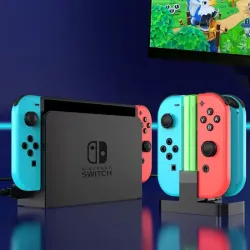 Stacja ładująca ładowarka do 4x joy-con nintendo switch podświetlane-5907451387634