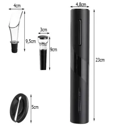 Elektryczny korkociąg otwieracz do wina zestaw z obcinaczem nalewakiem-5907451334843