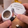 Lupa 60x powiększająca jubilerska led uv składana ładowana usb-5907451387092