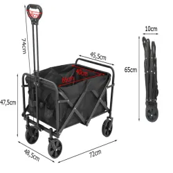Wózek 80L/60kg turystyczny transportowy ogrodowy składany kempingowy-5907451384176
