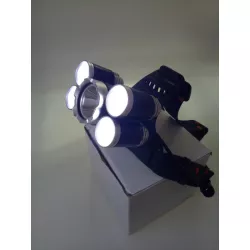 Latarka czołowa 5 LED XM-L T6 + 4R5 światło ostrzegawcze z tyłu