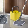 Mop obrotowy rotacyjny 360 spin wiadro odpływ zestaw 2x mikrofibra-5907451384787