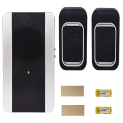 Dzwonek bezprzewodowy do drzwi zasięg 150m 2 przyciski wodoodporne led-5907451385883