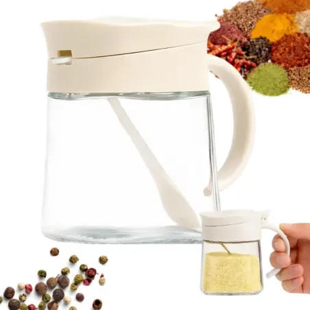 Pojemnik na przyprawy kuchenny z uchwytem szklany 300ml słoik łyżeczka-5907451381052