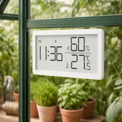 Termometr higrometr cyfrowy zegar temperatura pomiar wilgotności-5907451387283
