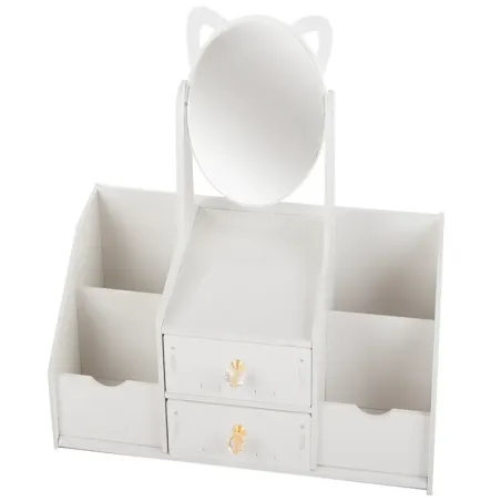 Organizer na kosmetyki z lusterkiem mała toaletka przybornik-5907451348826