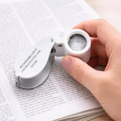 Lupa jubilerska powiększenie 40x kieszonkowa składana 25mm dioda 9 led-5907451387085