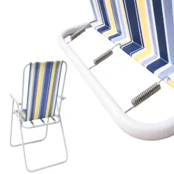 Krzesło plażowe składane z oparciem turystyczne kempingowe lekkie-5907451383957