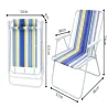 Krzesło plażowe składane z oparciem turystyczne kempingowe lekkie-5907451383957