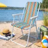 Krzesło plażowe ogrodowe składane z oparciem turystyczne kempingowe-5907451383940
