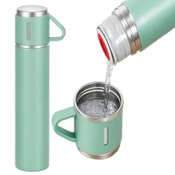Termos 400ml 3 kubki stal nierdzewna na kawę herbatę zimne i ciepłe-5907451381434
