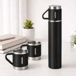 Termos 400ml 3 kubki stal nierdzewna na kawę herbatę zimne i ciepłe-5907451381403