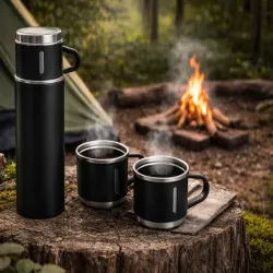 Termos 400ml 3 kubki stal nierdzewna na kawę herbatę zimne i ciepłe-5907451381403