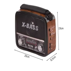 Radio kuchenne przenośne sieciowe na baterie fm/am/sw usb aux tf mp3 retro-5907451380468