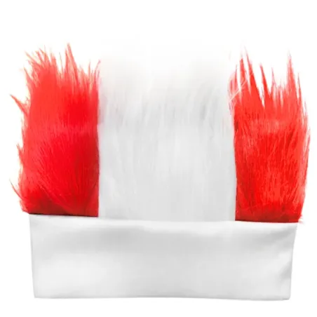 Włosy kibica biało czerwone nakrycie opaska na głowę mecz stadion-5907451385982