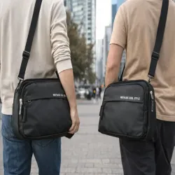 Nerka męska saszetka na ramię do ręki torba crossbody czarna regulacja-5907451385821