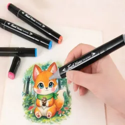 Markery alkoholowe touch zestaw 100 szt flamastry mazaki dwustronne-5907451381250