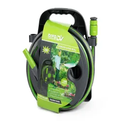 Wąż ogrodowy z bębnem na ścianę gumowy 1/2" 15 metrów 3 warstwowy divo-5907451388853