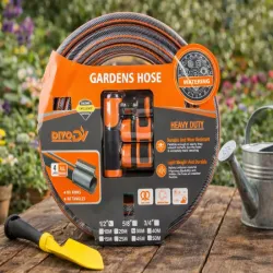 Wąż ogrodowy gumowy 1/2 30m 4 warstwy divo zbrojony + złączki pistolet-5907451388679